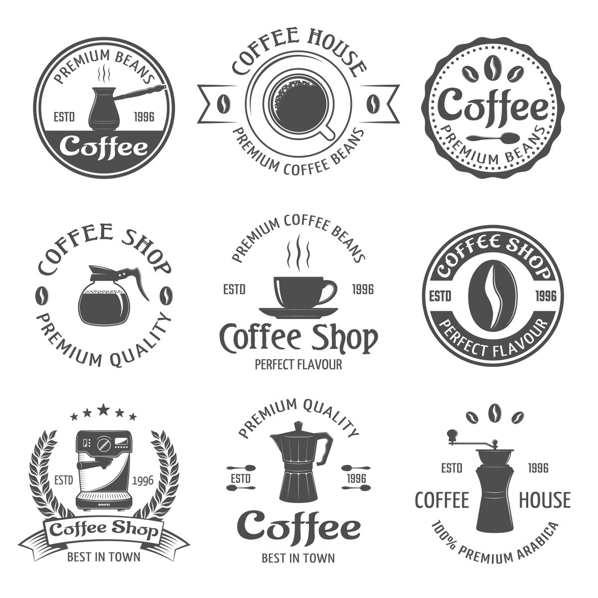 Mẫu logo cà phê chuyên nghiệp